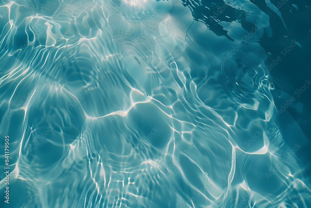 Fototapeta premium Light Blue Water Texture With Reflection