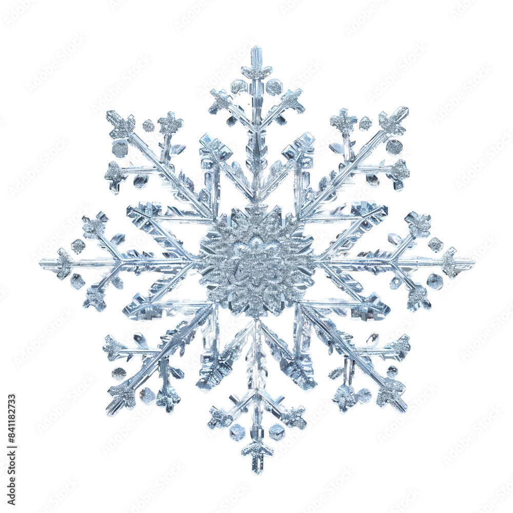 Intricate, symmetrical snowflake, isolated on a transparent background. Intricate, symmetrical snowflake, isolated on a transparent background.