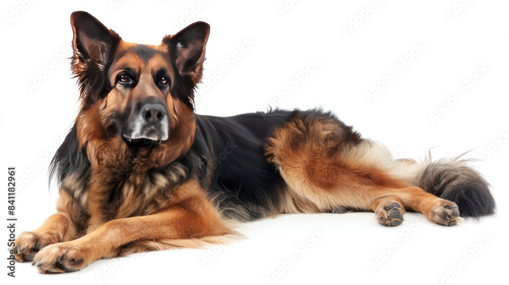 Deutsche Bracke full length clearly photo on white background , 