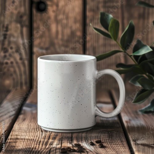 Coffee Mug 15Oz Mockup, On Wood Texture Background © ACE STEEL D