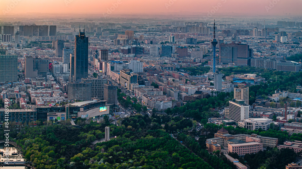 Fototapeta premium Architectural landscape of Changchun, China in early summer