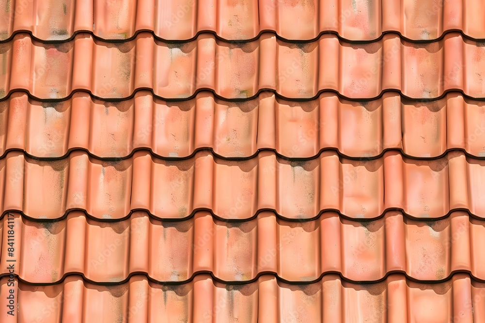 Seamless Pattern Red Clay Roof Tiles Texture Background Seamless Pattern Red Clay Roof Tiles Texture Background