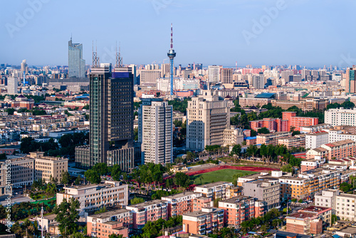 Architectural landscape of Changchun, China in early summer