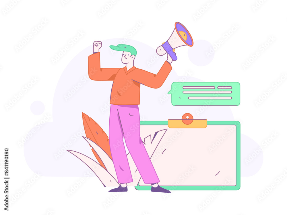 Notification announcement vector creative flat hand drawn illustration
Notification announcement vector creative flat hand drawn illustration