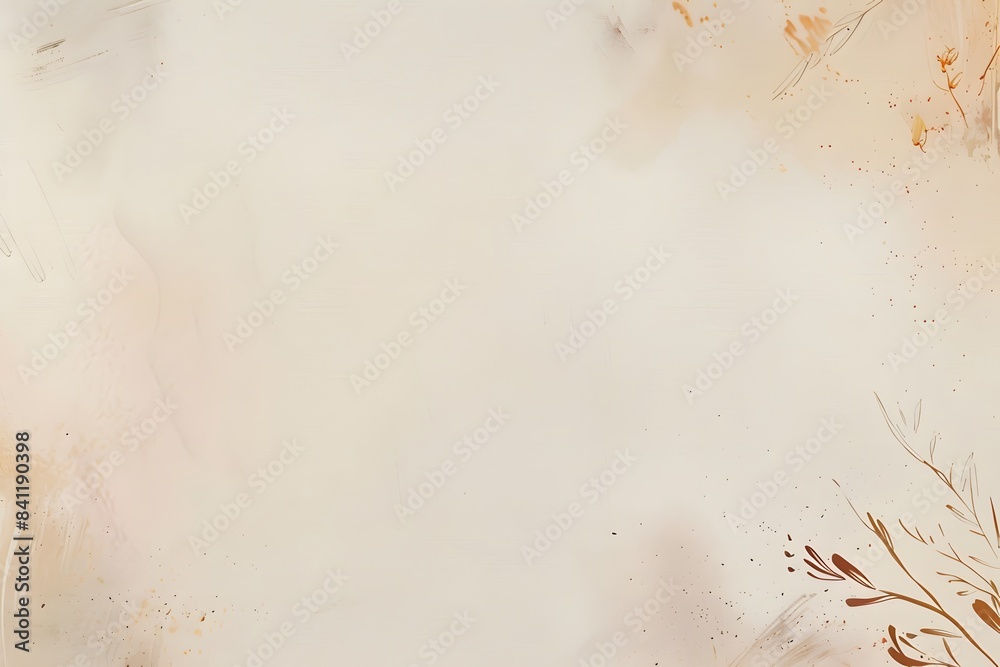 Fototapeta premium Elegant Beige Watercolor Background with Copy Space