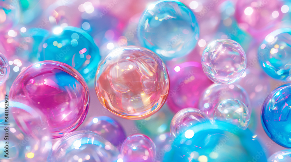 Background made of voluminous glass balls or multi-colored bubbles. Background made of voluminous glass balls or multi-colored bubbles.