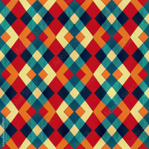 Wallpaper Mural Seamless pattern of diamond-shaped grids in various sizes and colors, creating a dynamic visual effect, Generative AI Torontodigital.ca