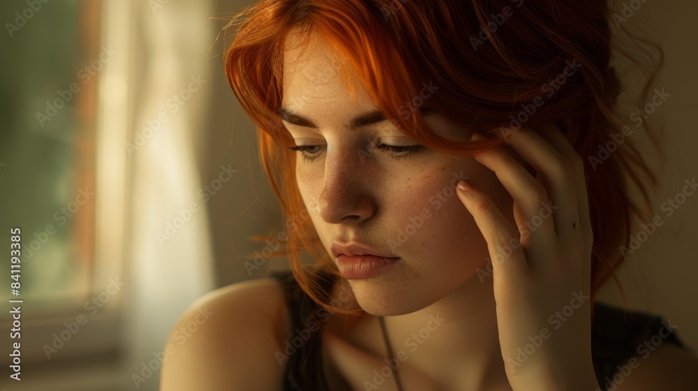 Obraz premium The Redhead Woman's Portrait