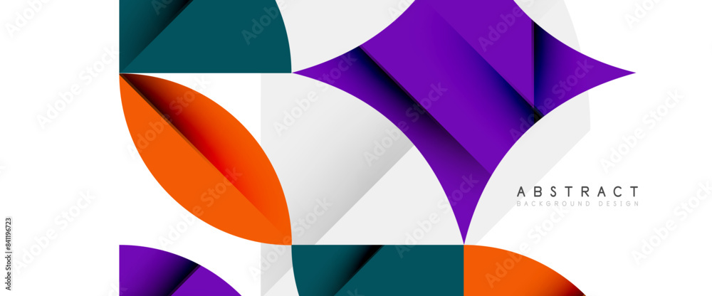 Minimal geometric elements on white. Petals, round triangles, star Minimal geometric elements on white. Petals, round triangles, star