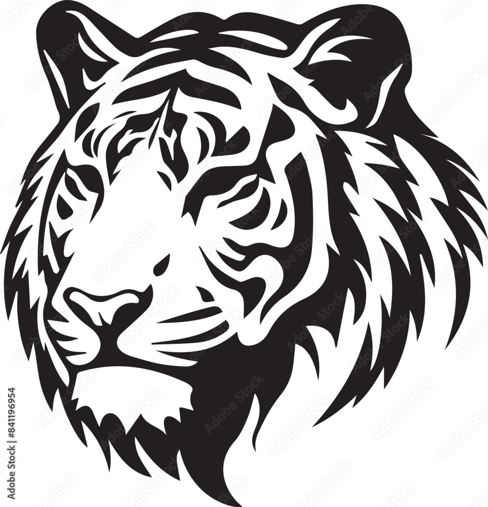 Fototapeta premium tiger head silhouette