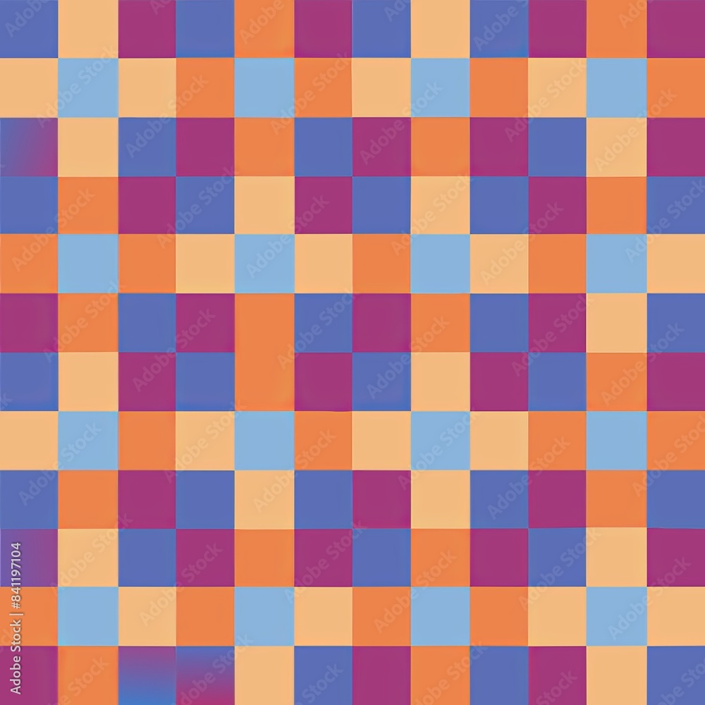 Seamless pattern of grid squares with gradient color transitions, adding depth and dimension, Generative AI Seamless pattern of grid squares with gradient color transitions, adding depth and dimension, Generative AI