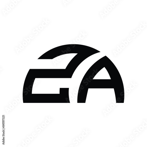 ZA letter logo design on White background. ZA creative initials letter logo concept. ZA letter design.
 photo