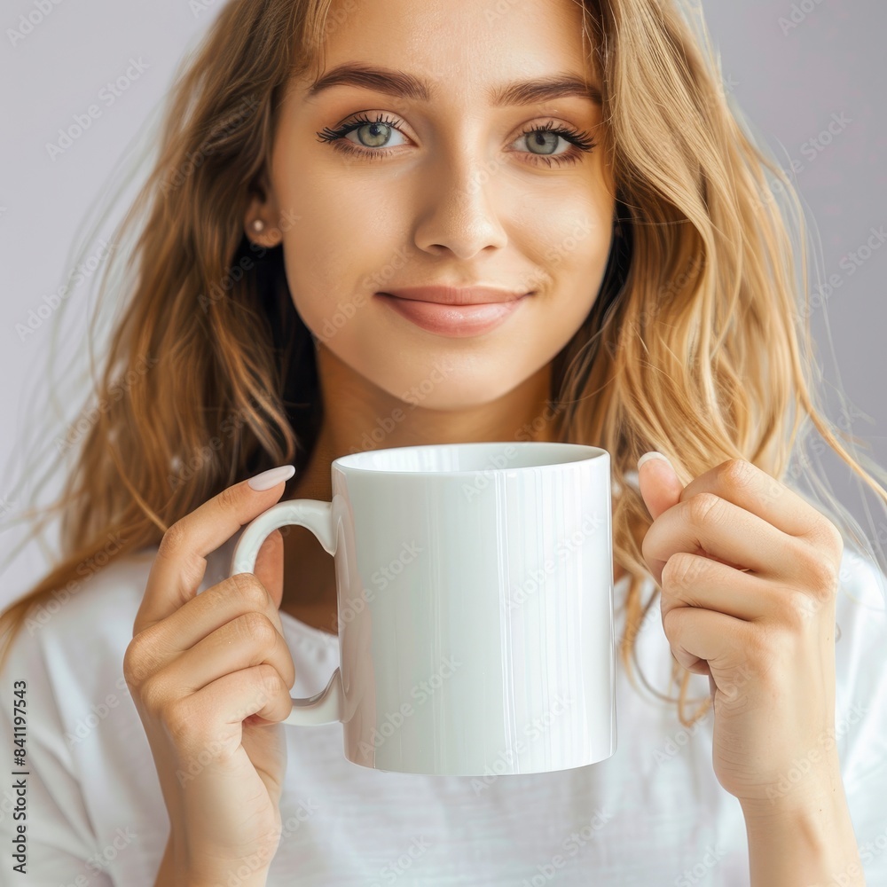 custom made wallpaper toronto digitalGreece Beautiful Girl Holding 15Oz Plain White Mug Mockup