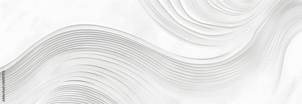 Fototapeta premium Abstract White Wavy Lines Minimalist Background
