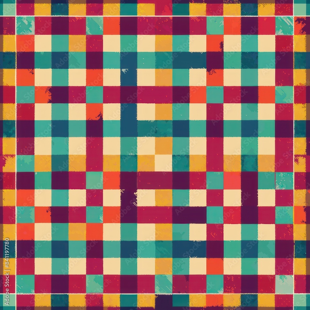 Seamless pattern of grid squares with varying opacities, creating a subtle and sophisticated effect, Generative AI Seamless pattern of grid squares with varying opacities, creating a subtle and sophisticated effect, Generative AI