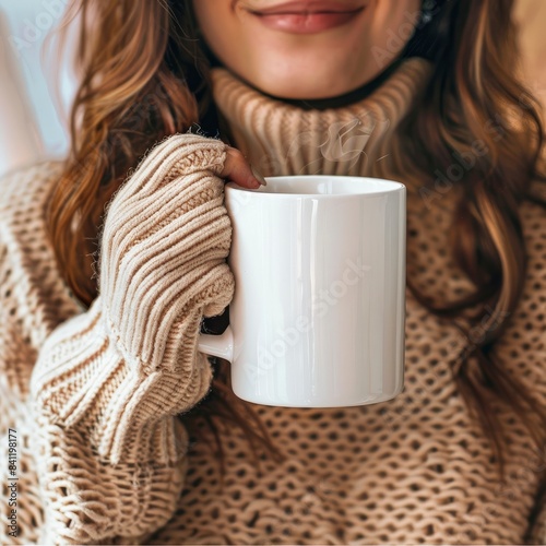 Turkey Beautiful Girl Holding 15Oz Plain White Mug Mockup  photo