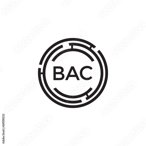BAC letter technology logo design on white background. BAC creative initials letter IT logo concept. BAC setting shape design
