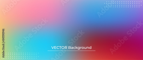 Smooth and blurry colorful gradient mesh background. Modern bright rainbow colors. Easy editable soft colored vector banner template. Premium quality photo