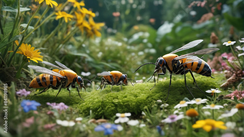 Appreciating the vital role of insects in ecosystems, from pollinating plants to recycling organic matter, showcasing their indispensable contribution to the web of life, Generative AI