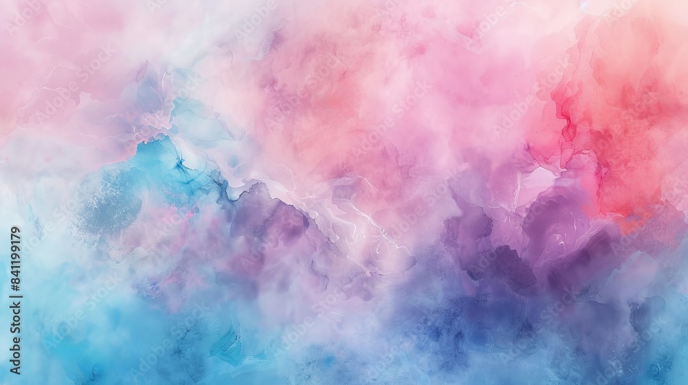 Create an abstract background with a watercolor effect, blending soft, fluid colors like pinks, blues, and purples to create a serene and artistic feel. Create an abstract background with a watercolor effect, blending soft, fluid colors like pinks, blues, and purples to create a serene and artistic feel.