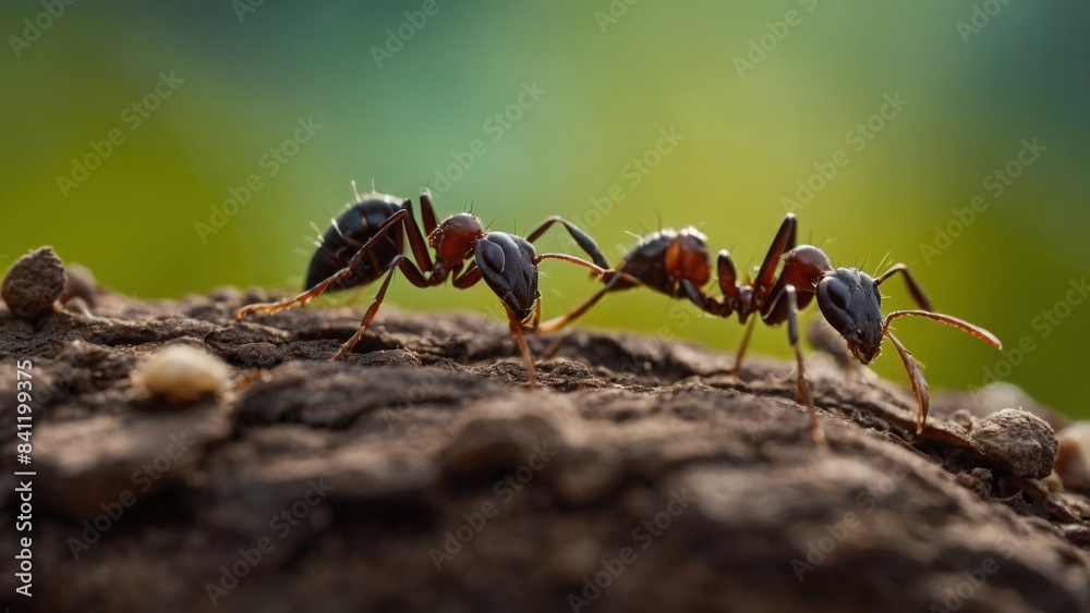 A Group of Ants Working Together to Disassemble a Large Food Item A Group of Ants Working Together to Disassemble a Large Food Item