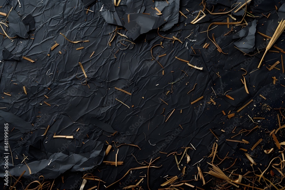 Black Paper Texture with Straw & Shavings Black Paper Texture with Straw & Shavings