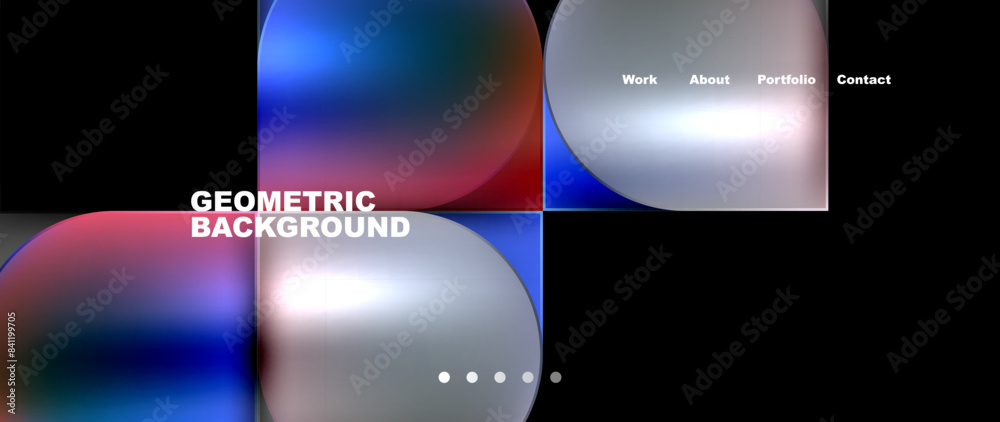 Fototapeta premium Bright colorful squares with round elements minimal geometric background. Vector Illustration For Wallpaper, Banner, Background, Card, Book Illustration, landing page