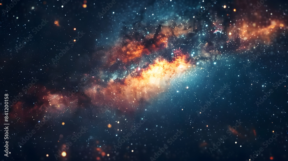 Naklejka premium High definition star field background . Starry outer space background texture . Colorful Starry Night Sky Outer Space background