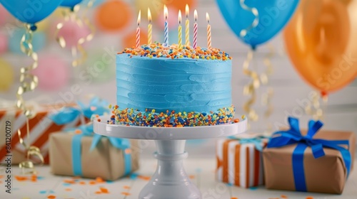 The blue birthday cake photo