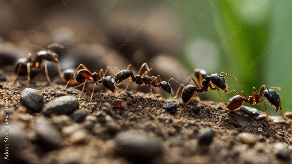 Leaf-Cutter Ants Transporting Leaves to Their Underground Fungus Farms Leaf-Cutter Ants Transporting Leaves to Their Underground Fungus Farms