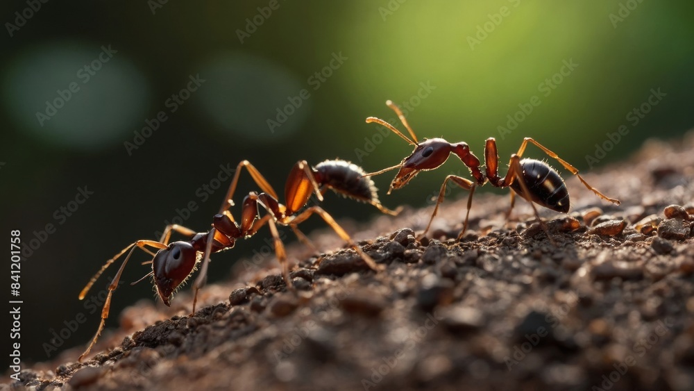 Fire Ants Working Together to Build Their Resilient Mound