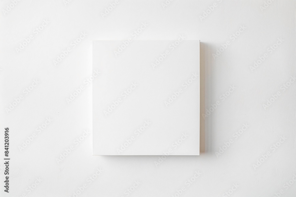 Blank Canvas on White Wall Minimalist Mockup
