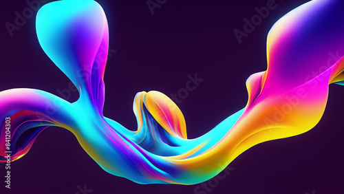 Abstract vibrant colorful 3d fluid shape background design