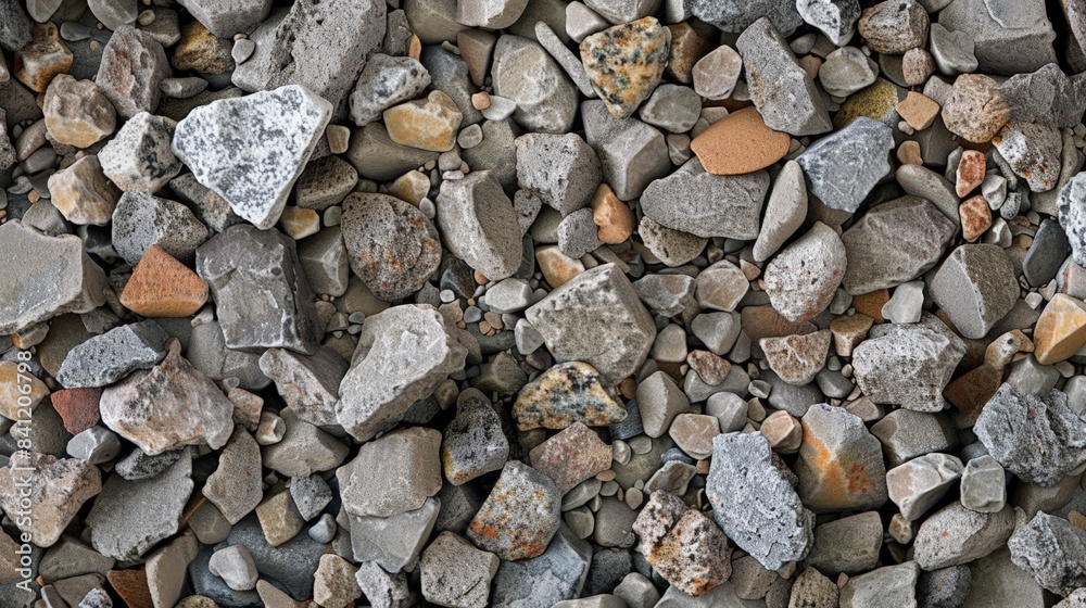 Design a texture inspired by the rough, gritty surface of gravel, with small, irregular stones and a natural, earthy color scheme. Design a texture inspired by the rough, gritty surface of gravel, with small, irregular stones and a natural, earthy color scheme.