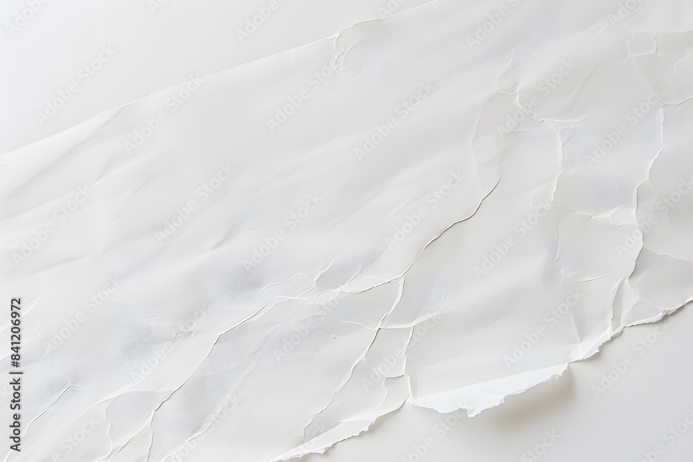 Obraz premium White Paper Texture With Torn Edge, Minimalist Background