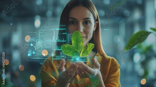 Professional Displaying ESG Goals Generative AI