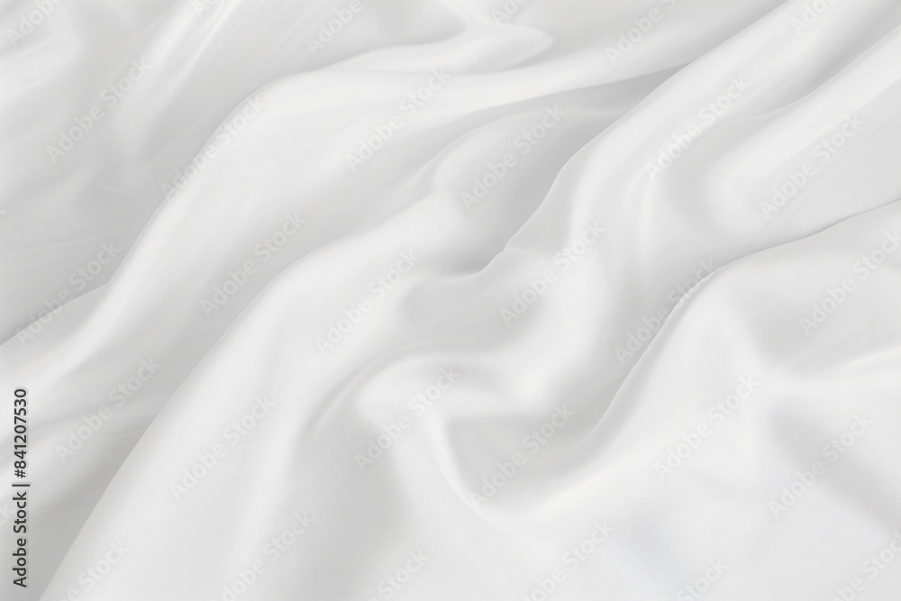 Naklejka premium White Fabric Texture Background - Smooth Wrinkles