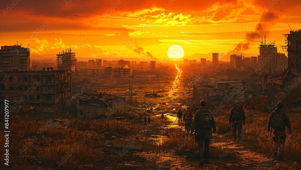 After a technological apocalypse, a small group of survivors must rebuild society After a technological apocalypse, a small group of survivors must rebuild society
