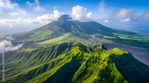 Mountain landscape Ponta Delgada island  Azores