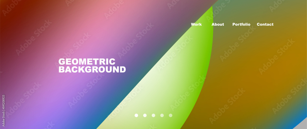 Fototapeta premium Web page design with geometric elements - circle and wave. Techno art concept. Vector Illustration For Wallpaper, Banner, Background, Card, Book Illustration, landing page