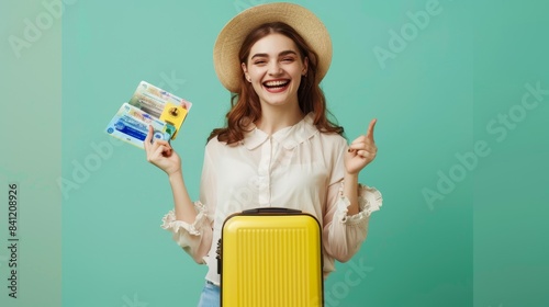 The Happy Traveler with Luggage photo