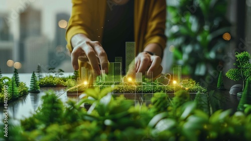 Corporate Executive Studying ESG Performance Generative AI