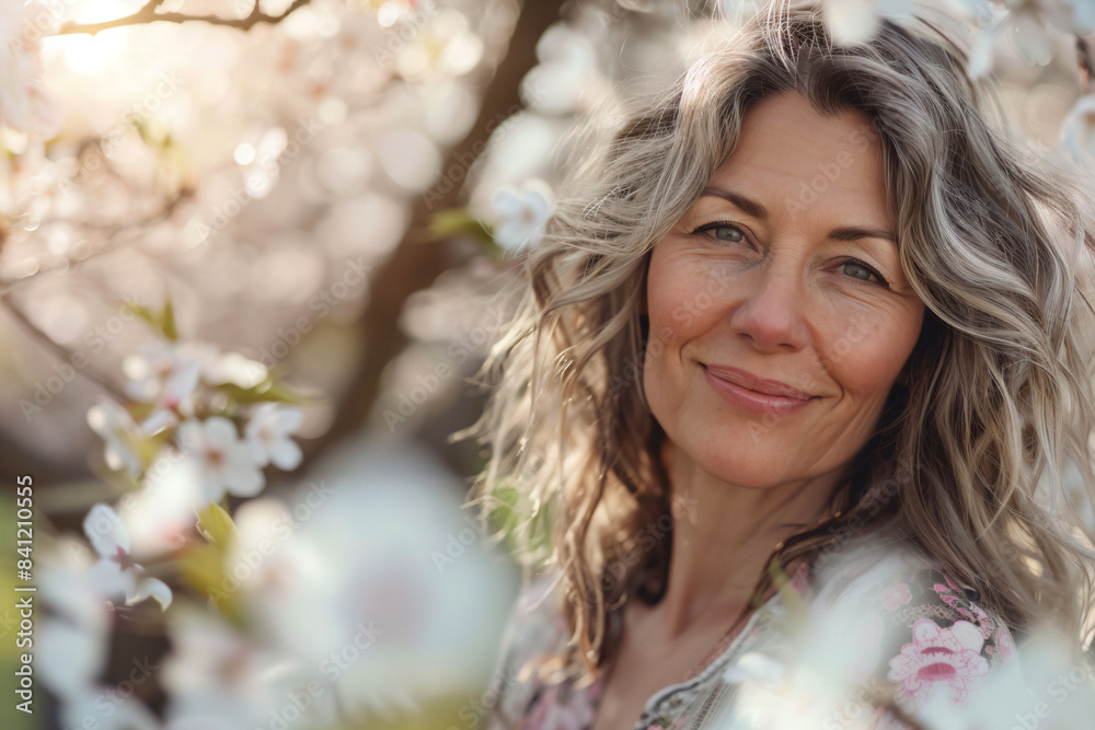 a woman with long hair and a flowered shirt a woman with long hair and a flowered shirt