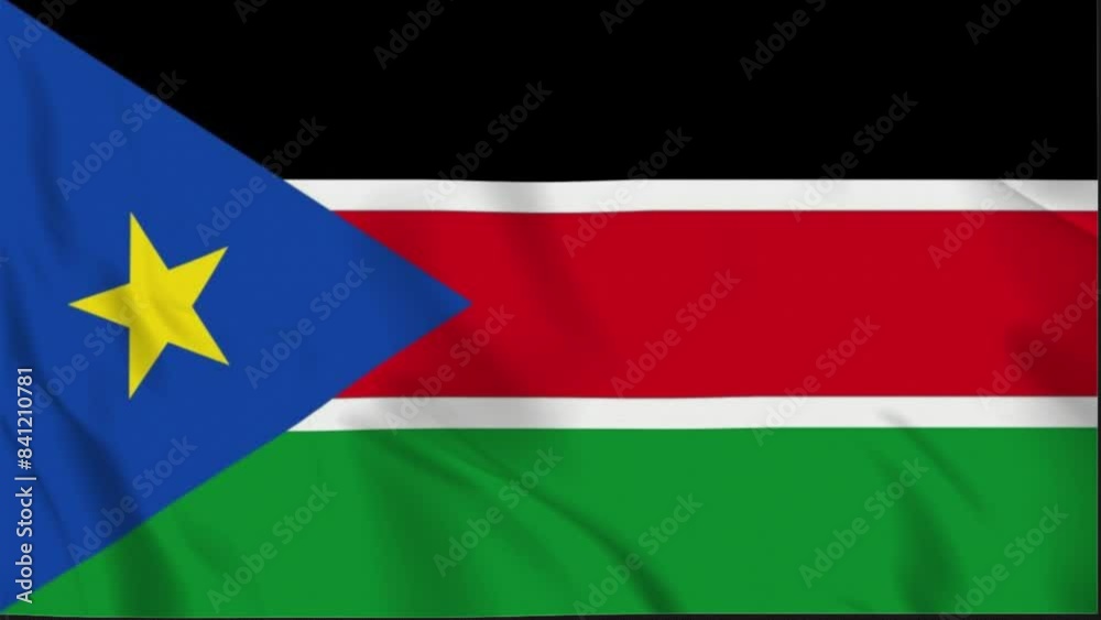 South Sudan Waving Flag, South Sudan Flag, Flag of South Sudan Waving Animation, South Sudan Flag 4K Footage South Sudan Waving Flag, South Sudan Flag, Flag of South Sudan Waving Animation, South Sudan Flag 4K Footage