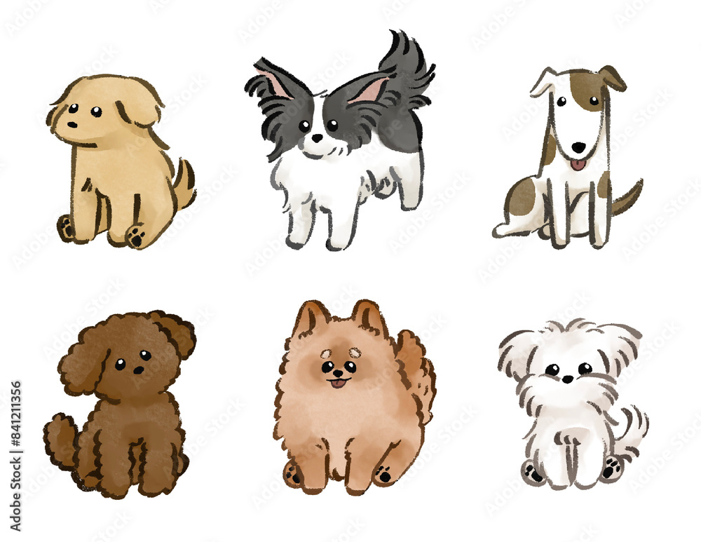 Fototapeta premium set of tiny dogs