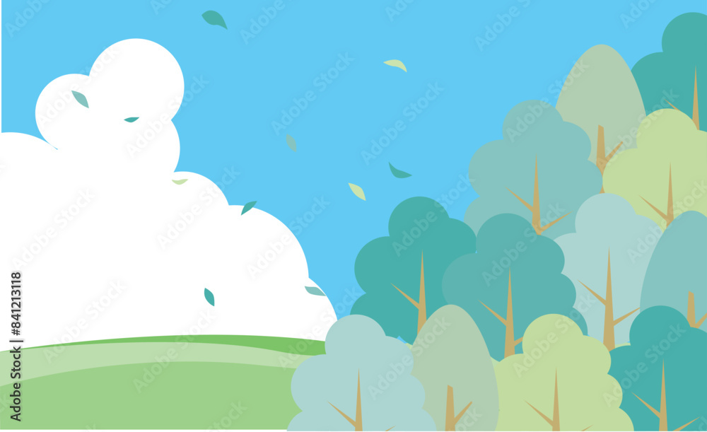 入道雲がある青空の背景イラスト素材 入道雲がある青空の背景イラスト素材