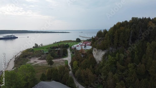 Cruise ship moves through northern island photo