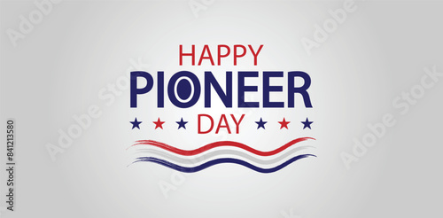 Pioneer Day with a USA Flag Text Design