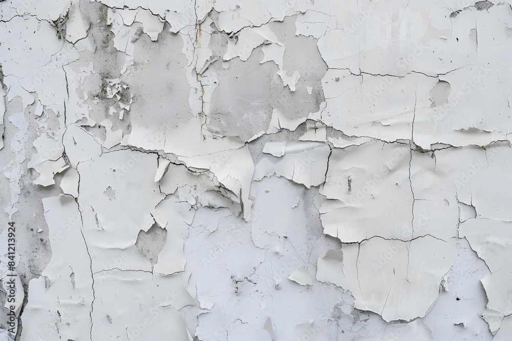 Obraz premium Cracked & Peeling White Wall Texture