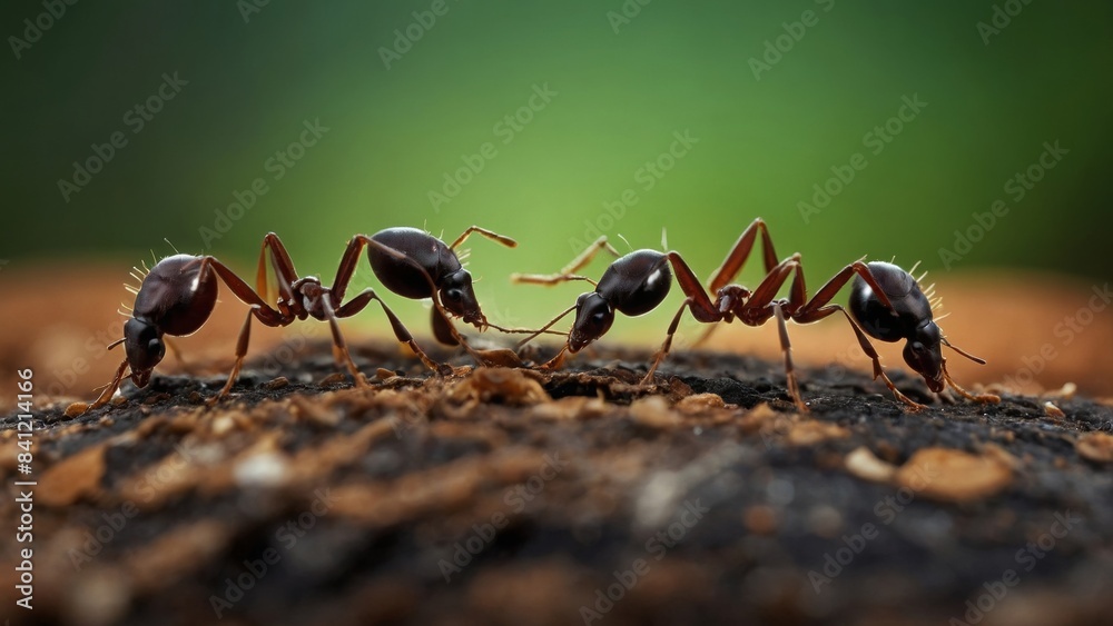 Fototapeta premium Ants Creating Complex Underground Networks to Support Their Growing Colony